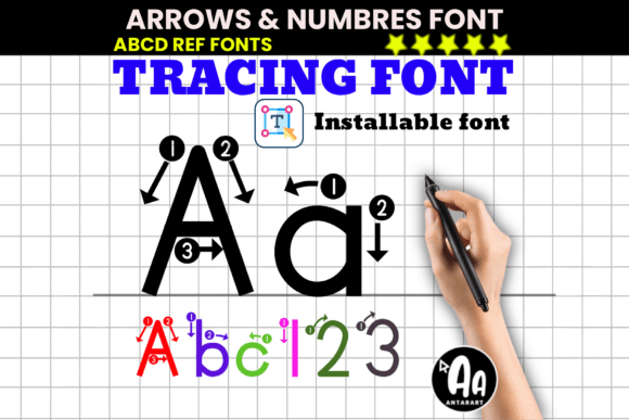 Arrows and Numbers Font for Editorial Design