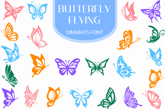 Butterfly Flying Font for Handmade Creations
