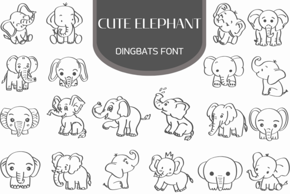 Cute Eelphant Font for Handmade Creations