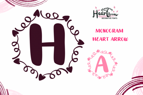 Monogram Heart Arrow Font for Branding and Design