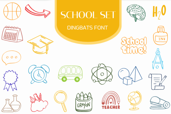 School Set Font for Creative Marketing and Design
