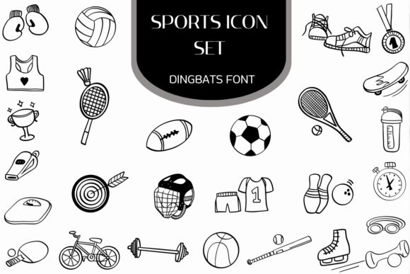 Sports Icon Set: A Playful Font for Creative Makers