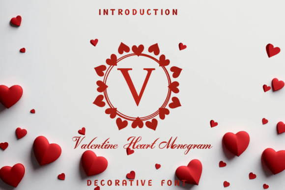 Valentine Heart Monogram Font for Editorial Design