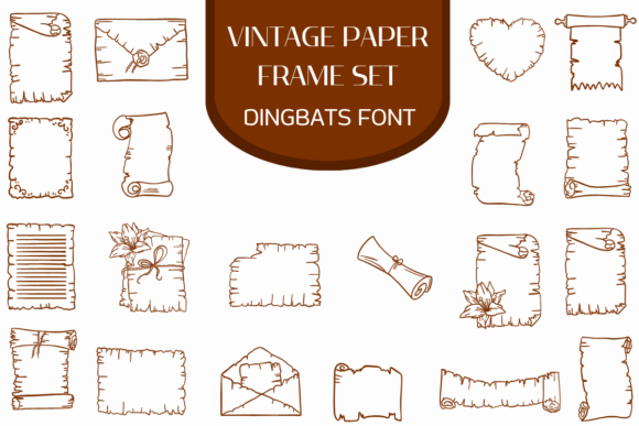 Vintage Paper Frame Set Font Review